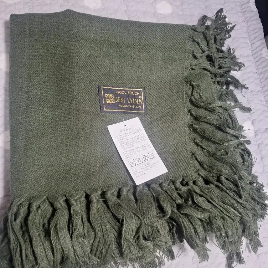 [BUNJANG] Jessie Lydia Wool Scarf Olive Green / 제시리디아 울목도리