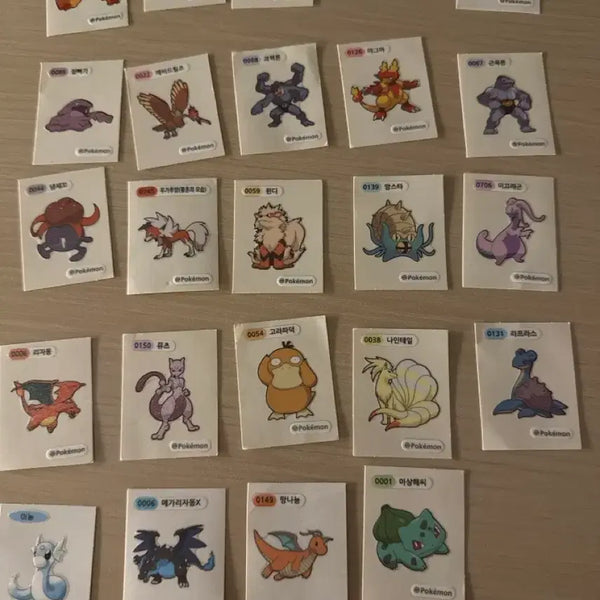 [BUNJANG] Pokemon Bread Stickers Bundle Set (24 Stickers + Sealed 30th Anniversary Charizard) / 포켓몬 띠부씰