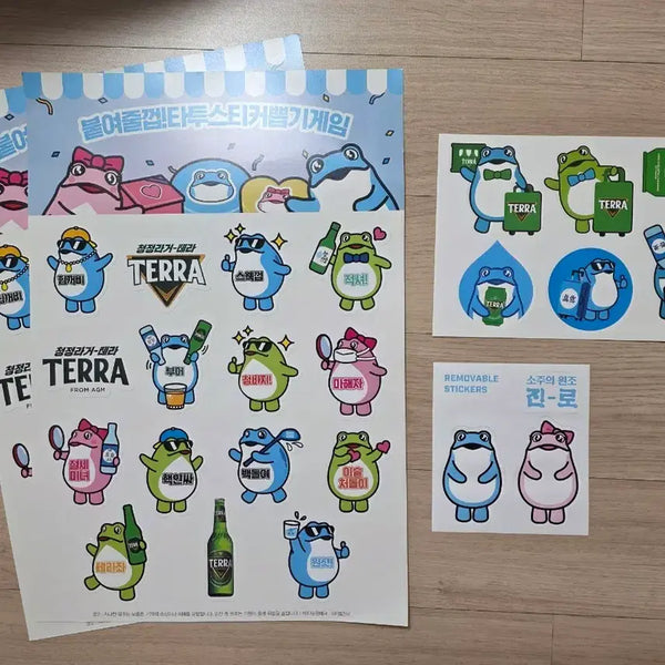 [BUNJANG] Jinro Toad Dukkupsanghoe Goods Sticker Set (New) / (새상품) 진로 두꺼비 두껍상회 굿즈 스티커 세트