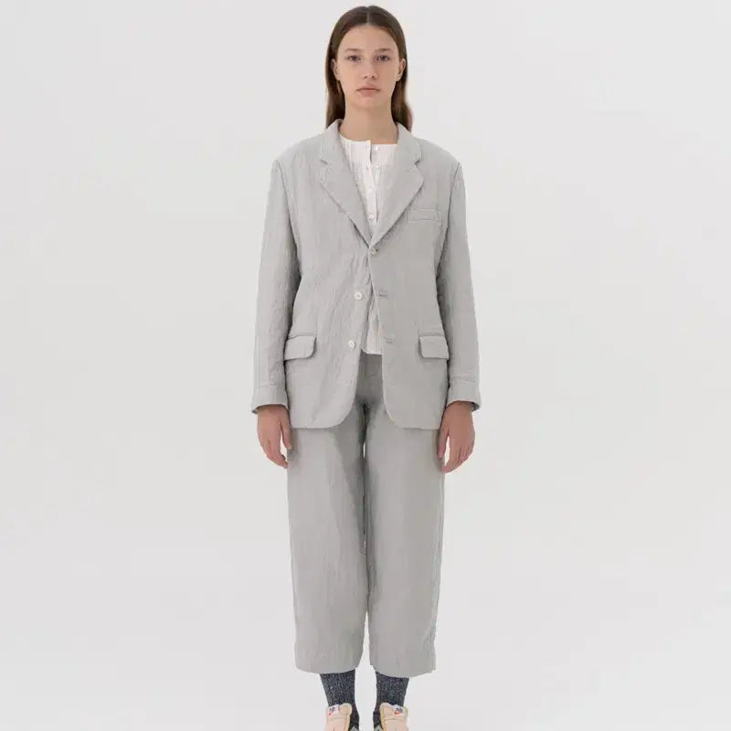 [BUNJANG] VIA PLAN WARREN Linen Jacket Blue / 비아플레인 자켓 VIA WARREN LINEN JACKET 린넨 블루