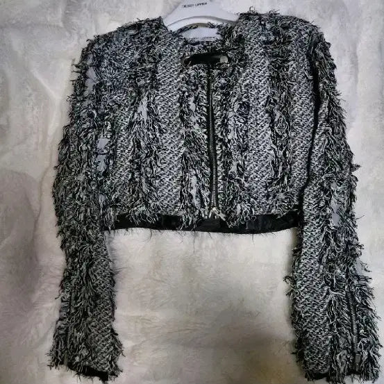 [BUNJANG] Devierper Frida Tweed Biker Jacket Black / 데비어퍼 FRIDA TWEED BIKER JACKET_BLACK_(새상품)
