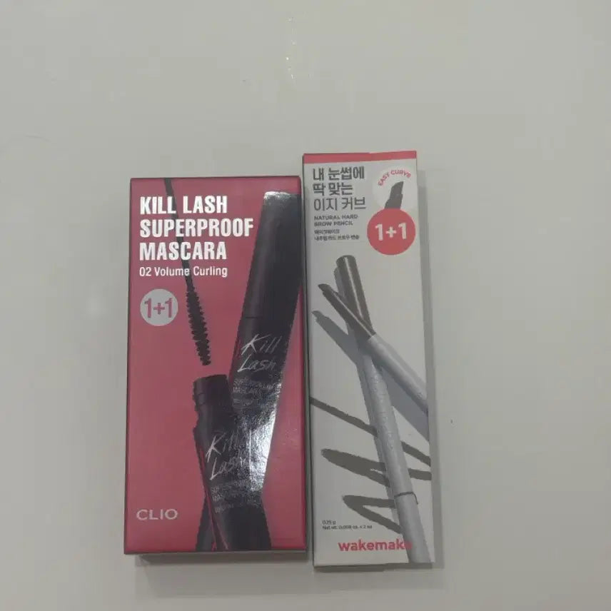 [BUNJANG] CLIO Kill Lash Superproof Mascara & WAKEMAKE Natural Hard Eyebrow Set / (새상품) 클리오 마스카라+웨이크메이크 아이브로우