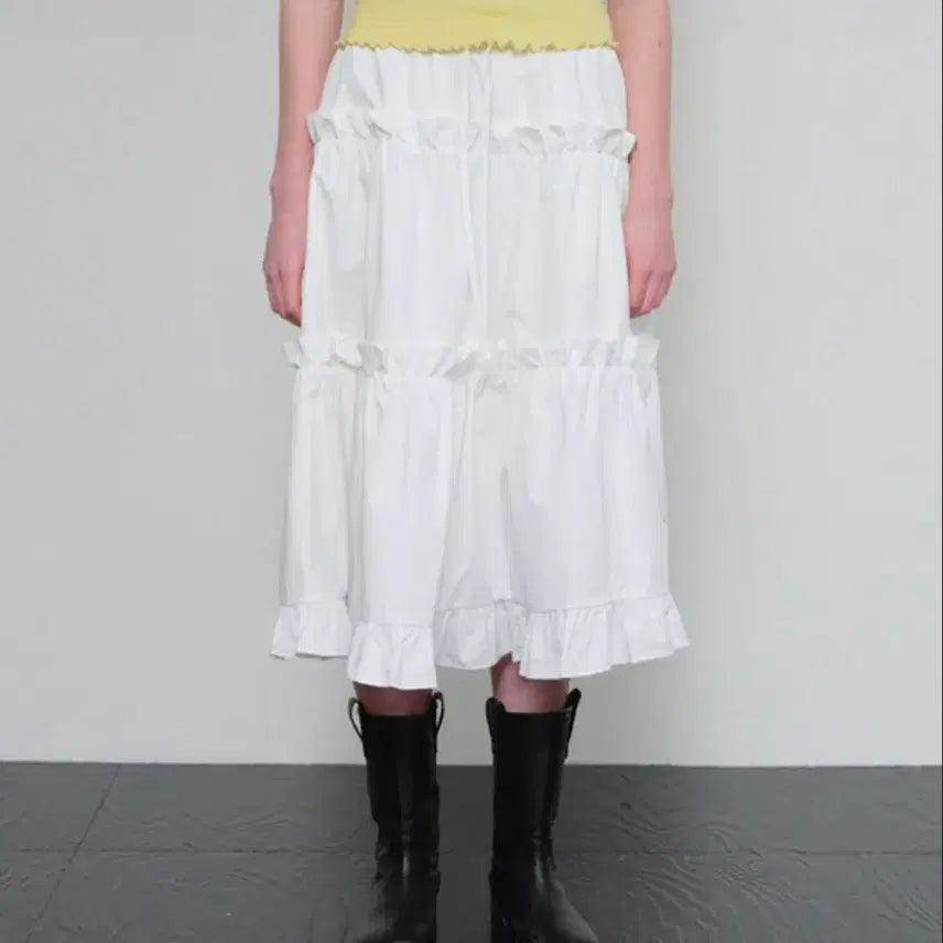 [BUNJANG] HANE Frill Tiered Skirt / HANE 프릴 티어드 스커트 새상품