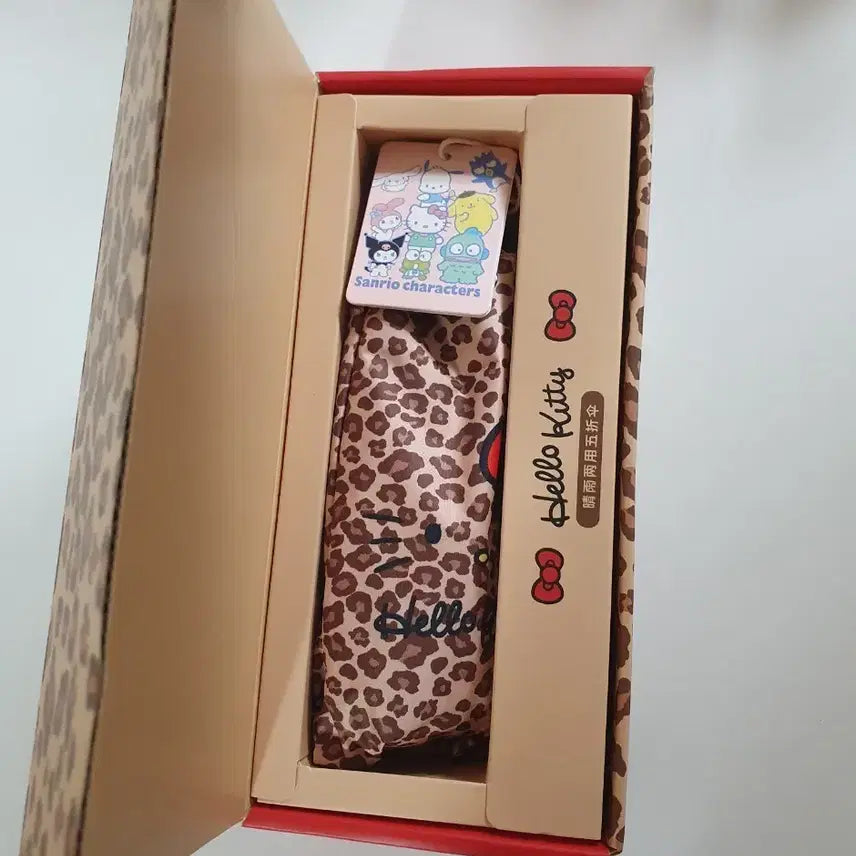 [BUNJANG] Hello Kitty Leopard Pattern Umbrella / 키티 레오파드 양우산