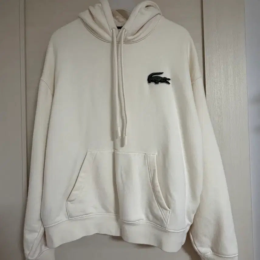 [BUNJANG] Lacoste Hoodie Cream M / 라코스테 후드티 크림색m