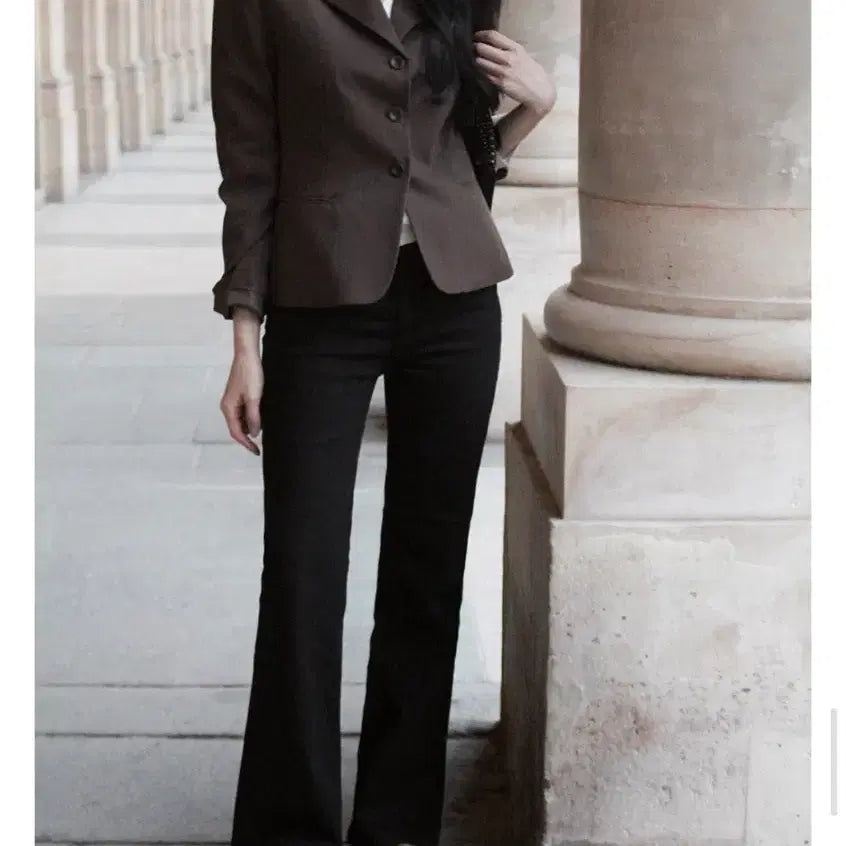 [BUNJANG] Black Bootcut Pants (Small) / 블랙 부츠컷 팬츠 small