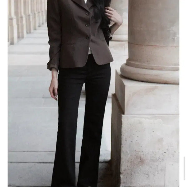 [BUNJANG] Black Bootcut Pants (Small) / 블랙 부츠컷 팬츠 small