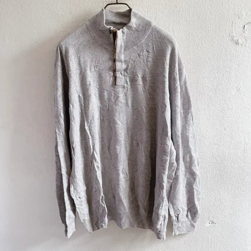 [BUNJANG] Woolworths Men's Half-Zip Knit Sweater (Size 110) / 남성110) 울워스 반집업 니트