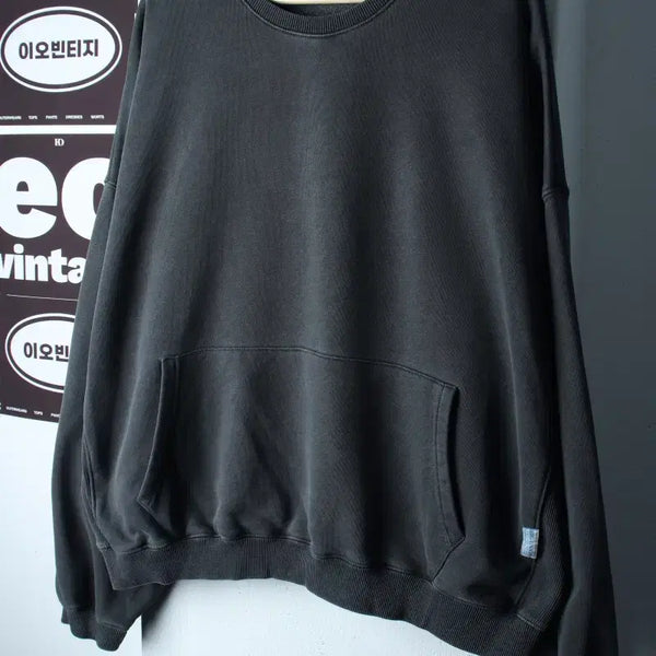 [BUNJANG] Big Union Pigment Oversized Sweatshirt Charcoal / (M-3XL) 빅유니온 맨투맨 티셔츠 피그먼트 오버핏 차콜-H38039
