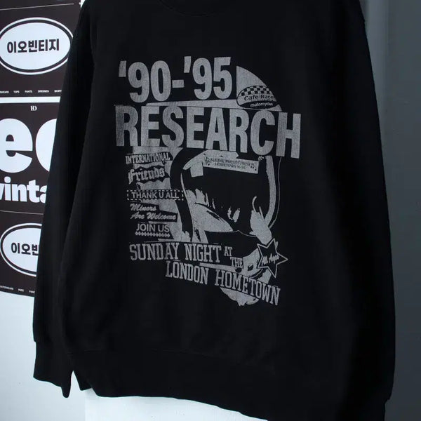 [BUNJANG] Vivastudio Graphic Sweatshirt Black M-L / (M-L) 비바스튜디오 맨투맨 티셔츠 그래픽 블랙 스트릿-H38043