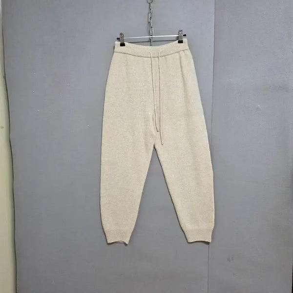 [BUNJANG] Wool Blend Seamless Knit Pants (Beige, One Size) / 이음선없는 울소재 니트 바지 F   n8364