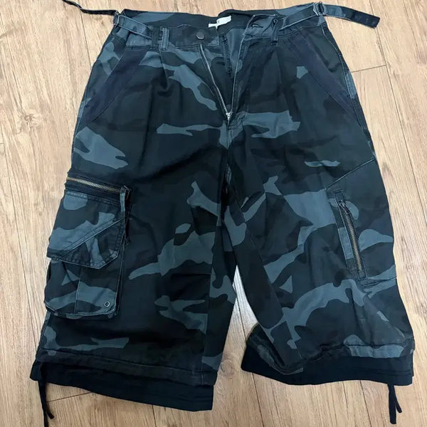 [BUNJANG] ETCE Cargo Layered Bermuda Pants Camo / [M] ETCE 카고 레이어드 버뮤다 팬츠 카모