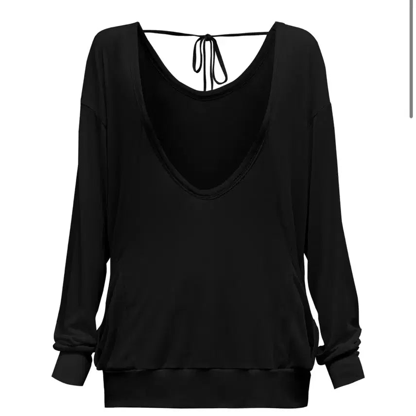 [BUNJANG] CHEMISTREE Deep-Neck Long Sleeve Shirt / 체메씨 LOOSE DEEP-NECK LONG SLEEVE