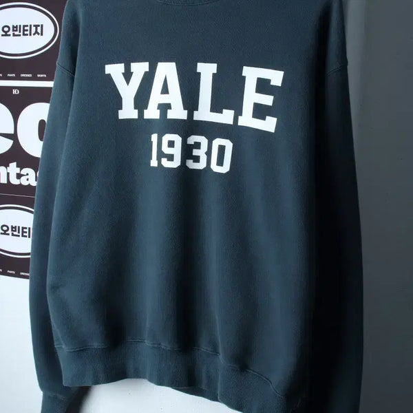 [BUNJANG] Yale Big Logo Sweatshirt Green / (L-XL) 예일 맨투맨 티셔츠 빅로고 그린 올드스쿨-H38059