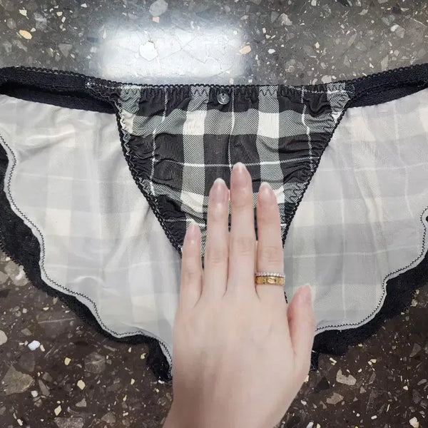 [BUNJANG] Checkered Bikini Briefs - Women's M Size / 체크 비키니 라인 여성팬티- 중고 M사이즈