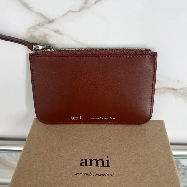 [BUNJANG] Ami Zipper Card Wallet Brown / 새상품  아미 지퍼 카드지갑