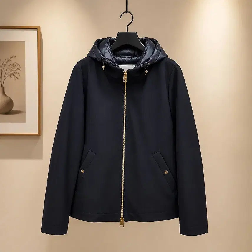 [BUNJANG] HERNO Hooded Down Padded Jacket Navy Size 46 / 에르노 HERNO 후드 다운 패딩 재킷 46사이즈