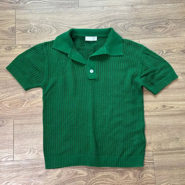 [BUNJANG] Minav Punching Knit Green M / 미나브 펀칭 니트 그린 M