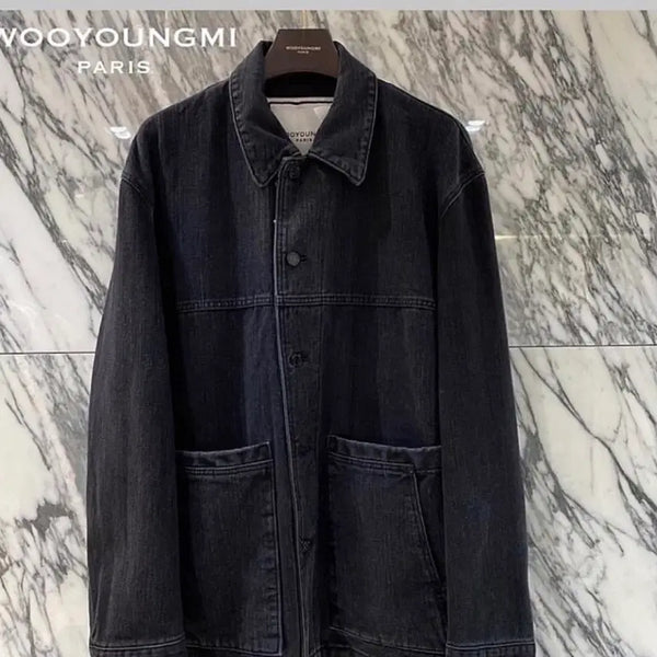 [BUNJANG] Wooyoungmi 20FW Black Denim Chore Jacket / 20FW 우영미 흑청 초어 자켓