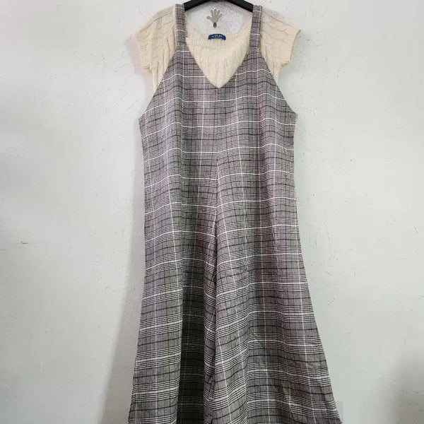 [BUNJANG] Check Pattern Jumpsuit / 체크 패턴 점프수트