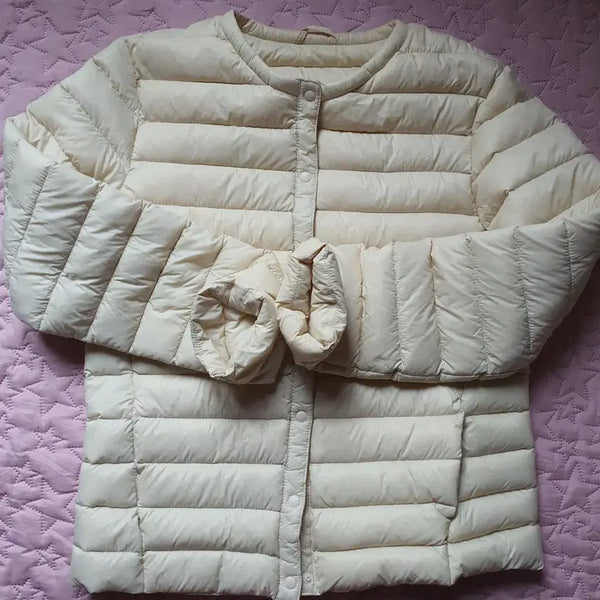 [BUNJANG] Giordano Women's Lightweight Down Jacket Ivory L / 지오다노 아이보리 여성 경량패딩L