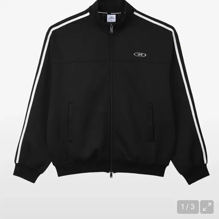 [BUNJANG] Born to One Chrome B Track Line Jersey Jacket Black / 본투원 크롬 B 트랙 라인 저지 재킷 블랙