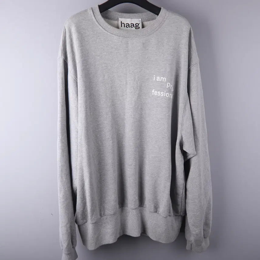 [BUNJANG] Haag Grey Sweatshirt / 헤이그(haag) 그레이 스웨트셔츠(맨투맨) 5456