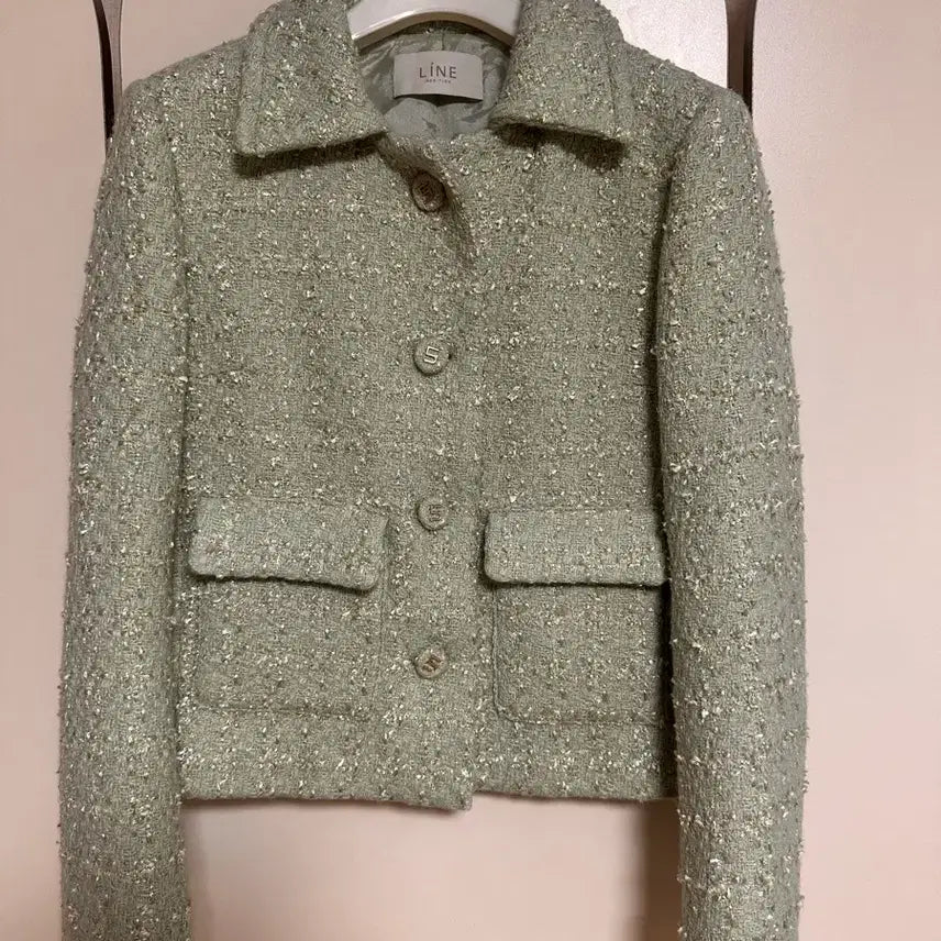 [BUNJANG] Line Edition Mint Tweed Crop Jacket Size 55 / 라인 애디션 민트 트위드 크롭 자켓 55 새거같아요