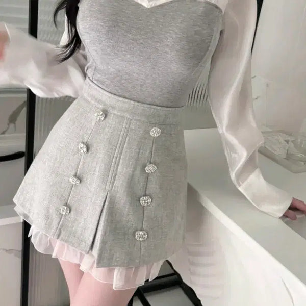 [BUNJANG] Imported Clothing Cubic Skirt / 수입의류 큐빅치마