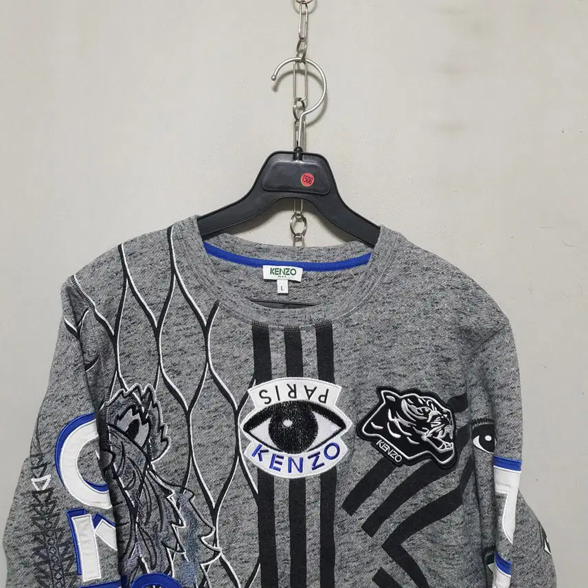 [BUNJANG] Kenzo Multi Icon Mix Embroidery Sweatshirt L / 1508) 겐조 멀티 아이콘 믹스 자수 패치 맨투맨 L