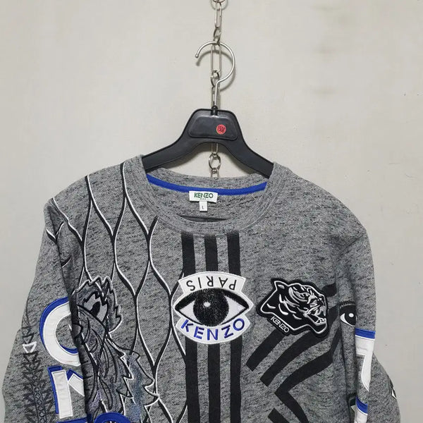 [BUNJANG] Kenzo Multi Icon Mix Embroidery Sweatshirt L / 1508) 겐조 멀티 아이콘 믹스 자수 패치 맨투맨 L