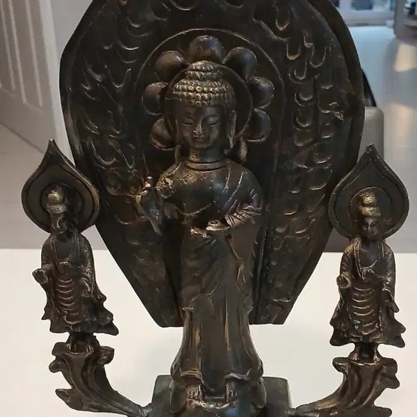 [BUNJANG] Bronze Buddha Triad Statue / 청동일광삼존불상