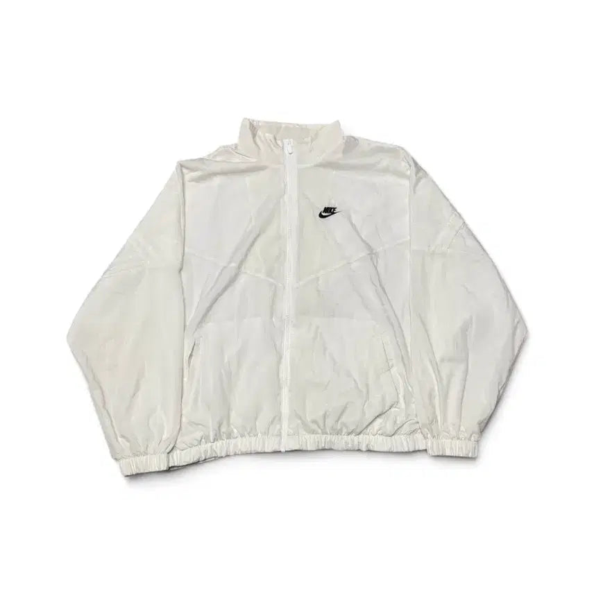 [BUNJANG] Nike White Nylon Oversized Windbreaker Jacket / 나이키 화이트 나일론 오버핏 바람막이 자켓
