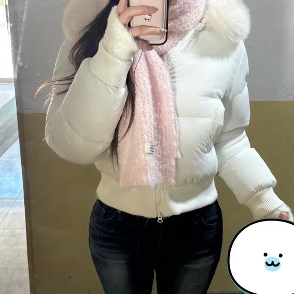 [BUNJANG] Ablley Pastel Pink Scarf / 에이블리 연핑크 목도리