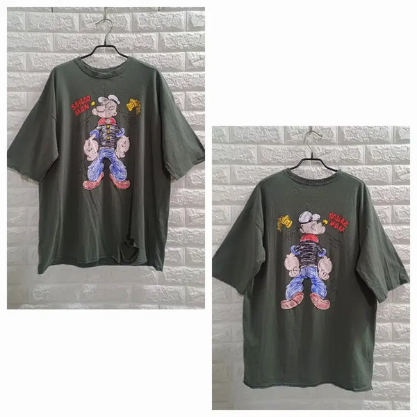 [BUNJANG] Popeye Oversized T-Shirt / 오버핏. 뽀빠이 티셔츠