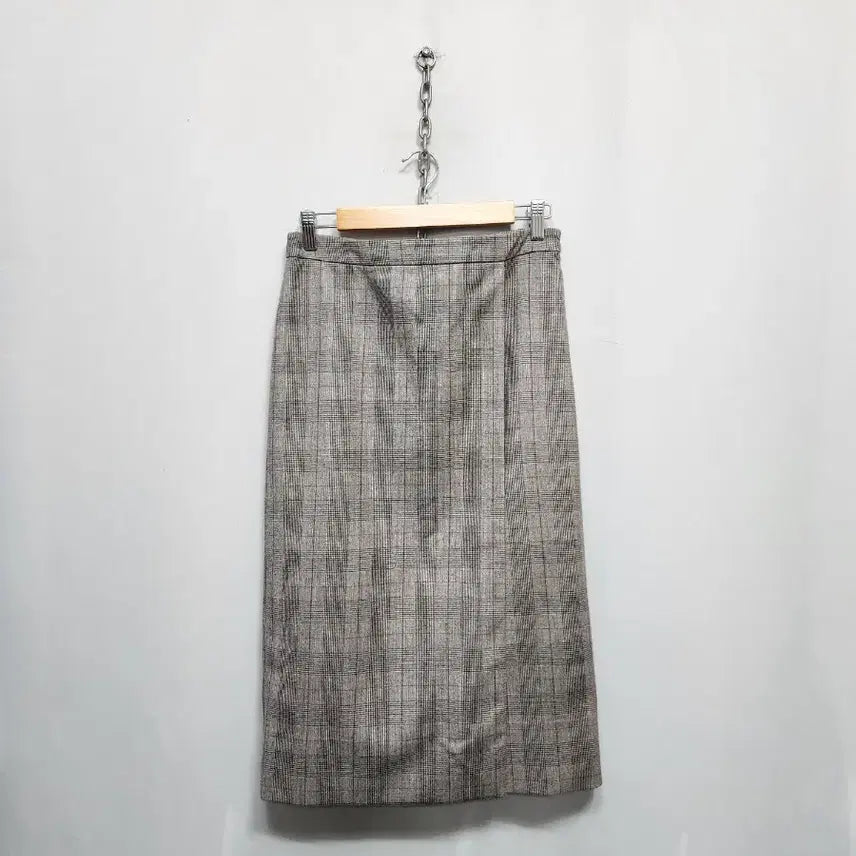 [BUNJANG] MOE Check Pattern Long Skirt / MOE 체크 패턴 롱 스커트