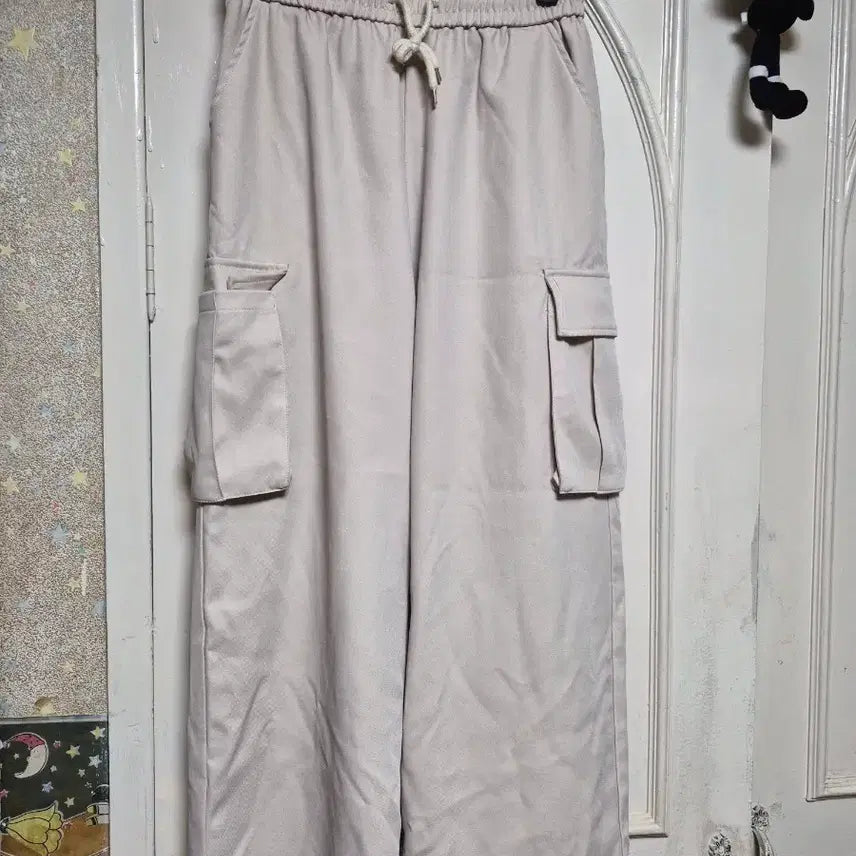 [BUNJANG] Beige Cargo Cotton Pants / 베이지색 카고 바지