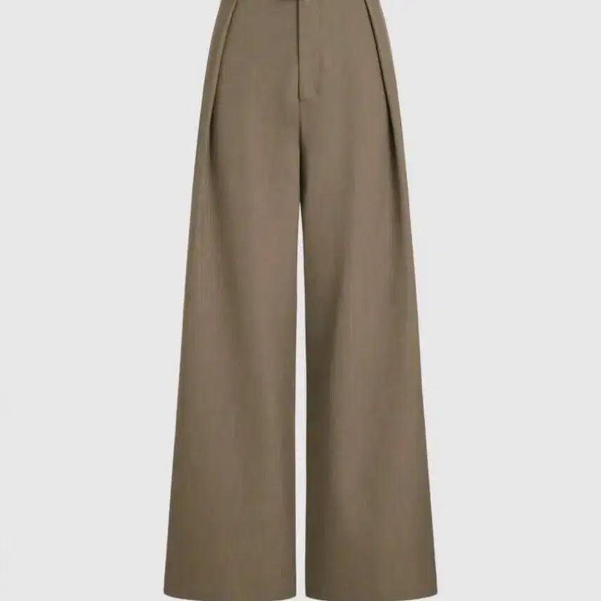 [BUNJANG] Wide Slacks with Belt - Khaki / 와이드 슬랙스 벨트 포함 카키