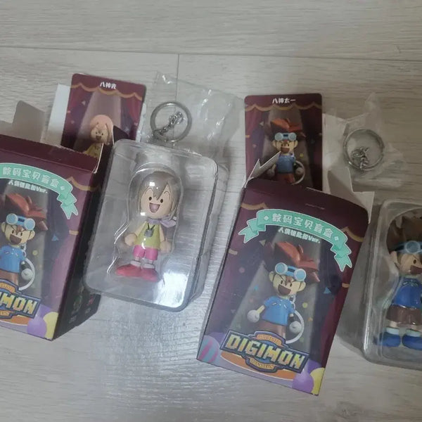 [BUNJANG] Digimon Wooden Doll Keychain Set (Nari, Taichi) Bundle / 디지몬 목각인형 키링 나리, 태일이 일괄 판매 (히카리, 타이치)