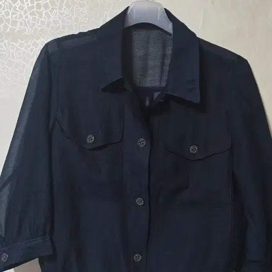 [BUNJANG] Black Short Sleeve Shirt / 블랙 반팔 셔츠