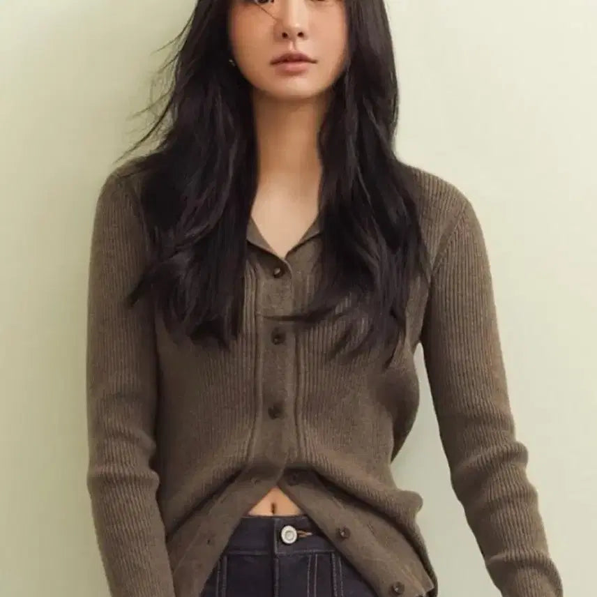 [BUNJANG] DEPOUND Open Collar Cardigan [Brown] / 드파운드 오픈 카라 가디건 [브라운]
