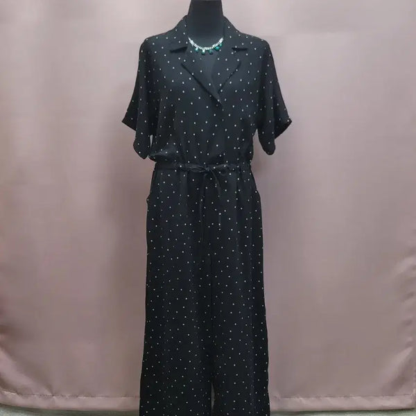 [BUNJANG] Dot Collar String Jumpsuit / 도트 카라 스트링 점프수트