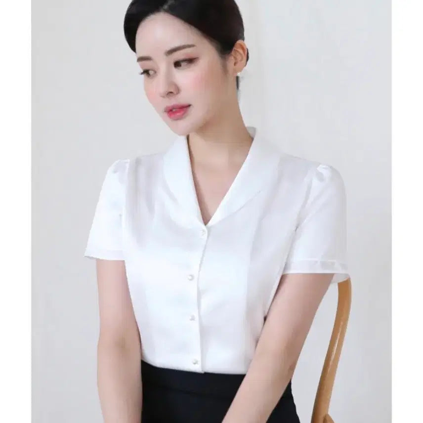 [BUNJANG] The Way Nine Interview Blouse - White (M/66) / 더웨이나인 면접복 블라우스