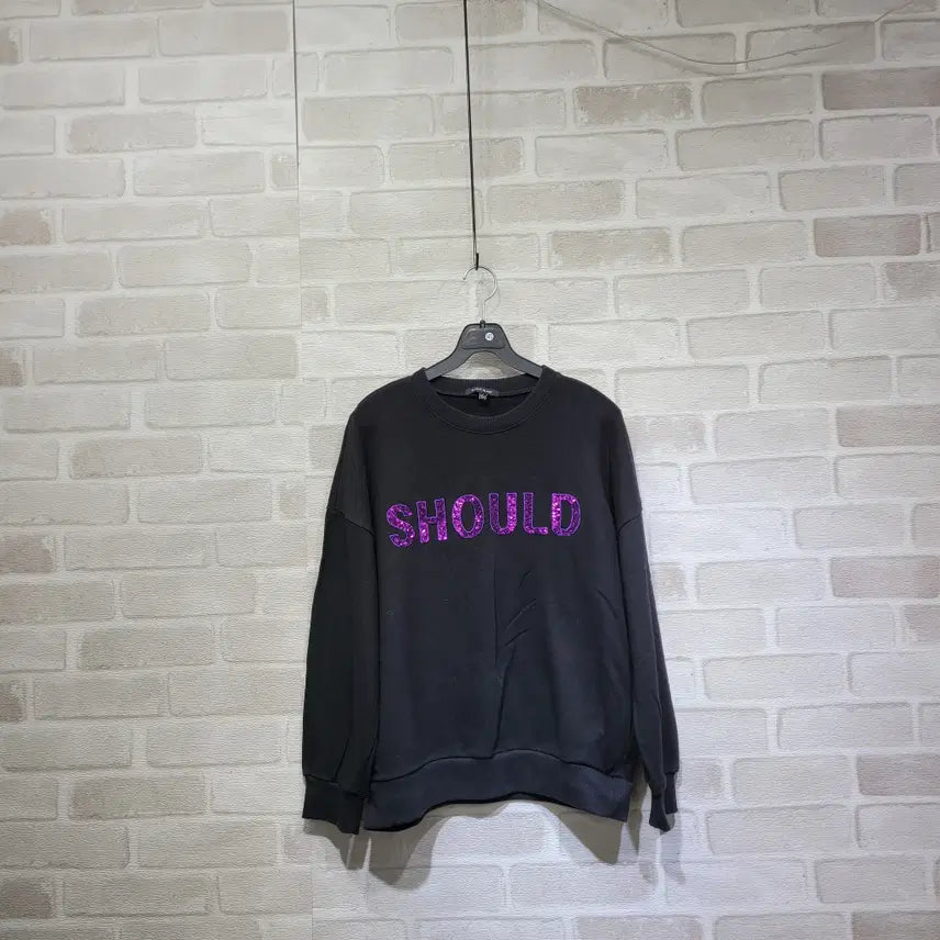 [BUNJANG] Black Sweatshirt (Size 55) / ㅎ1472 블랙 맨투맨 55