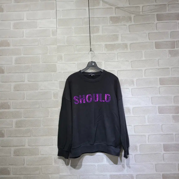 [BUNJANG] Black Sweatshirt (Size 55) / ㅎ1472 블랙 맨투맨 55