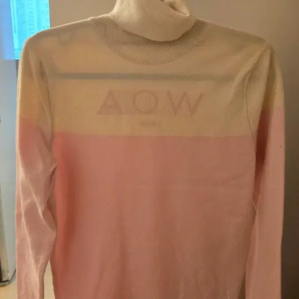 [BUNJANG] AOW Polar Knit Pink/Beige / AOW 폴라 니트 핑크/베이지