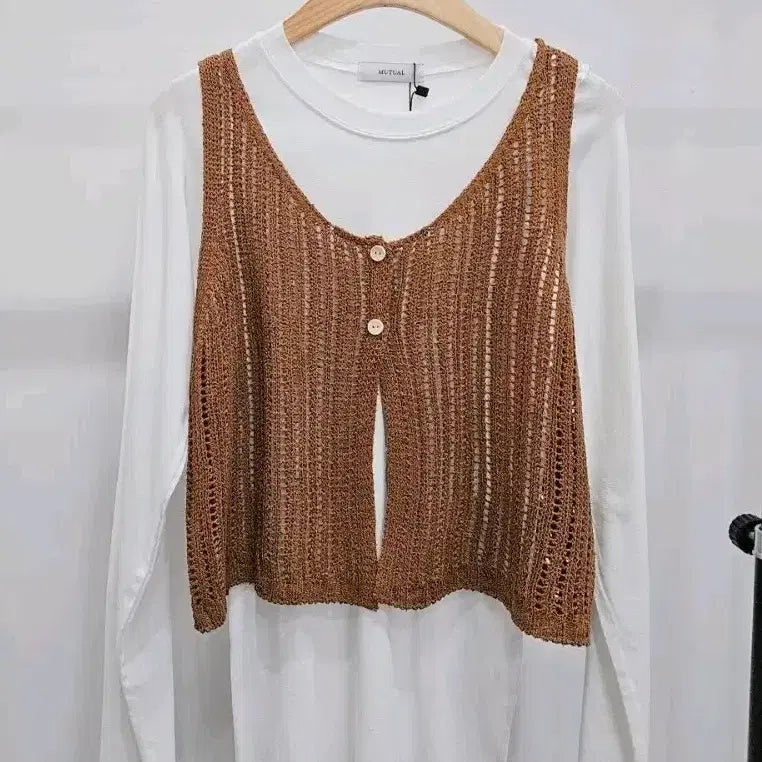 [BUNJANG] Knit Vest - Brown / 새제품 니트 조끼 브라운