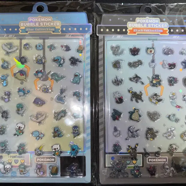 [BUNJANG] Pokemon Bubble Stickers Blue & Black Bundle Set / 포켓몬 포켓몬스터 버블스티커 블루, 블랙 일괄