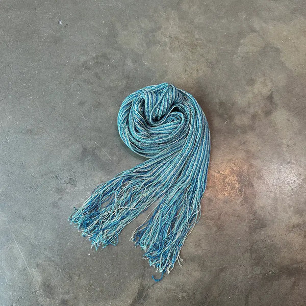 [BUNJANG] Blue Green Glitter Muffler Scarf / 청록색 글리터 머플러