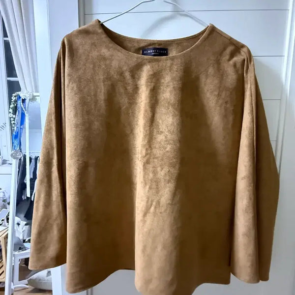 [BUNJANG] ALMOST Suede Brown Loose Fit Top / ALMOST 스웨이드 브라운 s